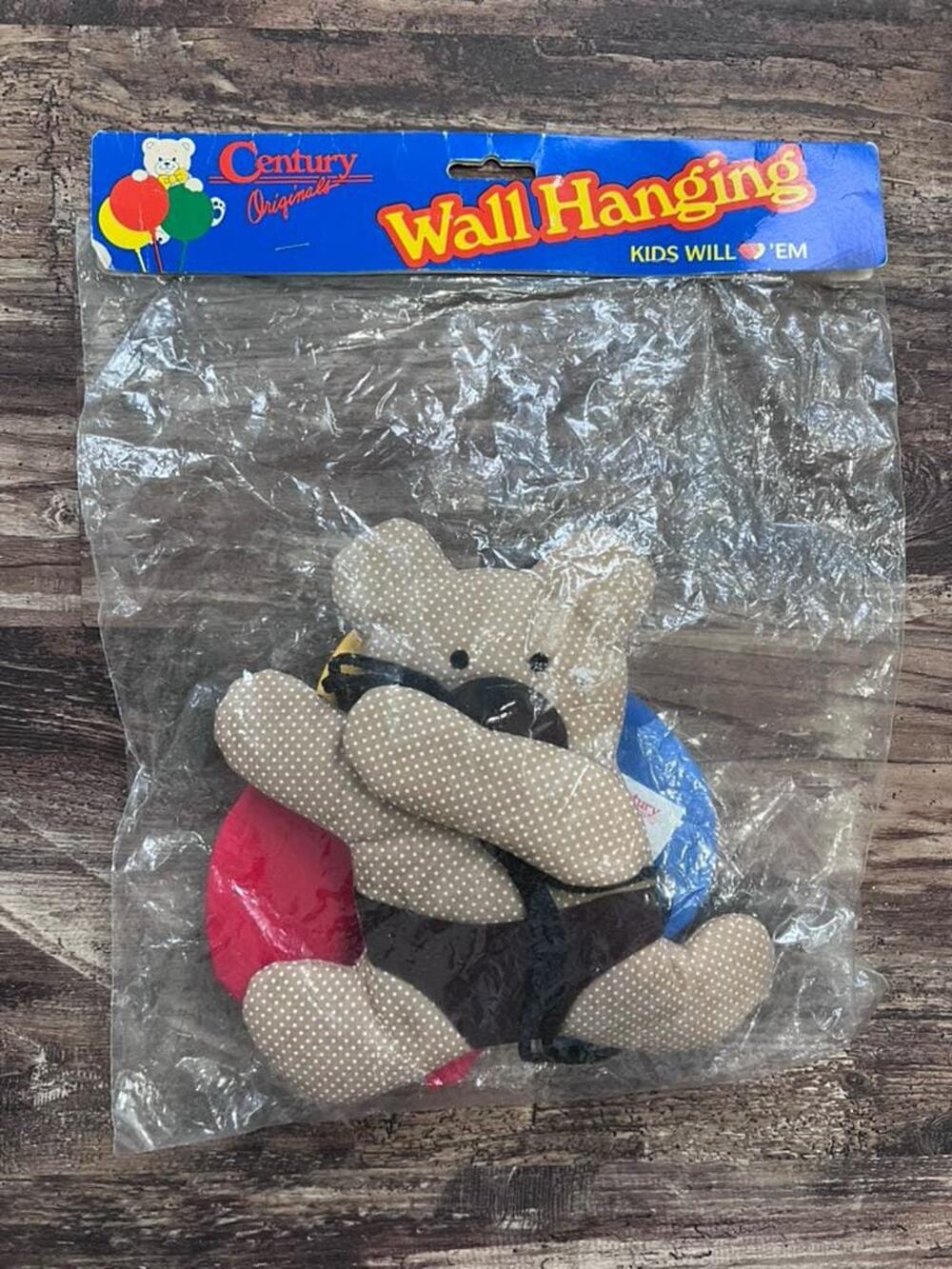 Vintage 1987 Teddy Bear Balloons Wall Hanging – Century Originals Nursery Decor